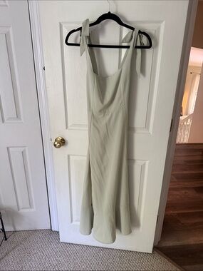 Source Unknown Sage Green Maxi Dress with Tie Straps